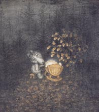 Колыбельная в лесу. Эскиз Ф.Ярбусовой к фильму «Сказка сказок». 1992-1993 гг.